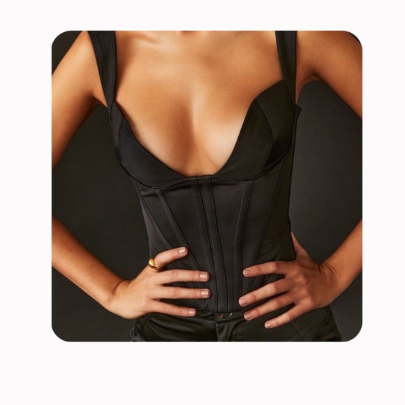 HOUSE OF CB 'Liberty' Black Satin Corset NWOT - Picture 3 of 3